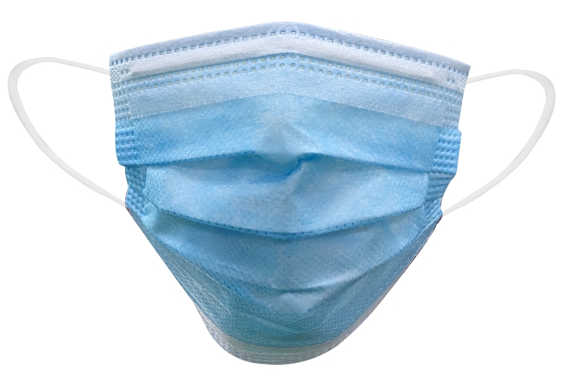 Exclusively Orgill WGBZ04-20 Face Mask, 5-1/2 x 3-1/2 in, 3-Layer, Blue, Elastic Ear Loop Fastening, Disposable