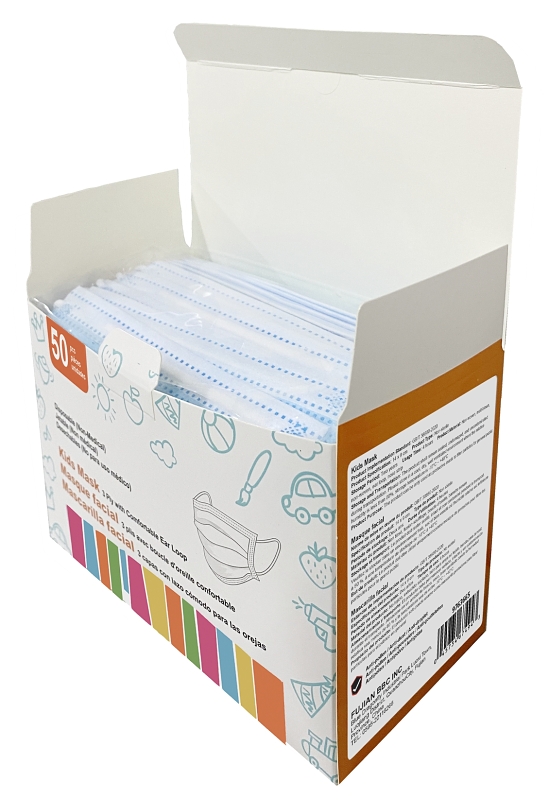 Exclusively Orgill WGBZ04-20 Face Mask, 5-1/2 x 3-1/2 in, 3-Layer, Blue, Elastic Ear Loop Fastening, Disposable