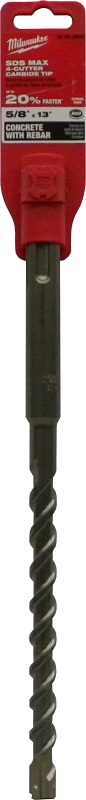 Milwaukee M/2 48-20-7604 Hammer Drill Bit, 5/8 in Dia, 12 in OAL, Spiral Flute, 4-Flute, 25/64 in Dia Shank