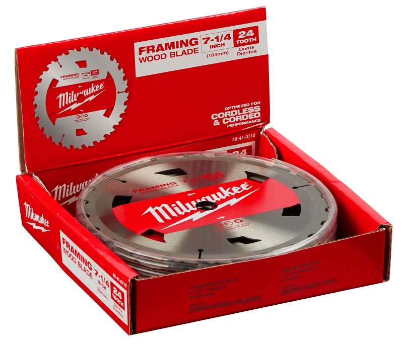 Milwaukee 48-41-0710 Circular Saw Blade, 7-1/4 in Dia, 5/8 in Arbor, 24-Teeth, Cobalt/Tungsten Carbide Cutting Edge