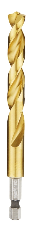 Milwaukee 48-89-4623 Impact Drill Bit, 13/32 in Dia, 4.8 in OAL, Twist Flute, 1/4 in Dia Shank, Hex Shank