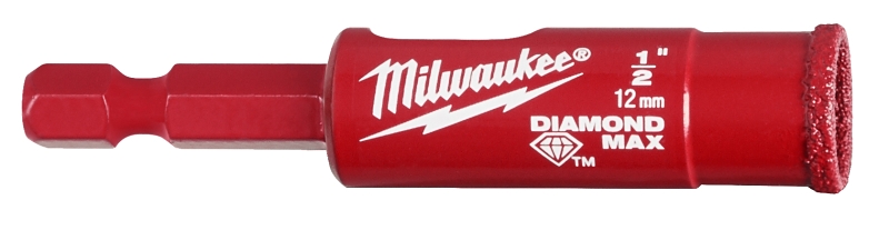 Milwaukee Diamond Plus 49-56-0511 Hole Saw, 1/2 in Dia, 1 in D Cutting, 5/8-18 Arbor, Diamond Grit Cutting Edge