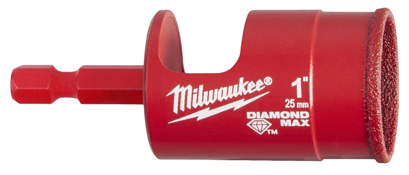 Milwaukee Diamond Plus 49-56-0517 Hole Saw, 1 in Dia, 1 in D Cutting, Diamond Grit Cutting Edge