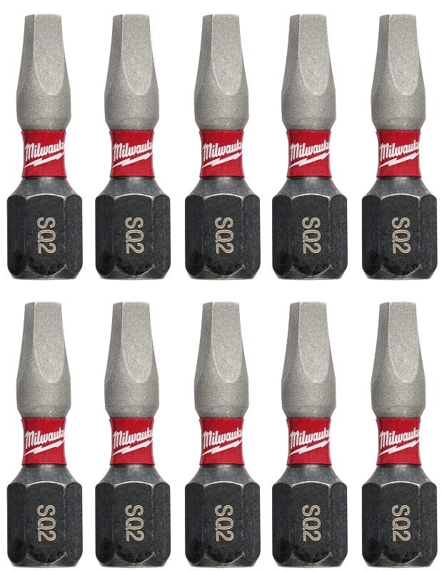 Milwaukee 48-32-5008 Insert Bit, #2 Drive, Square Recess Drive, 1/4 in Shank, Hex Shank, 1 in L, Proprietary Steel