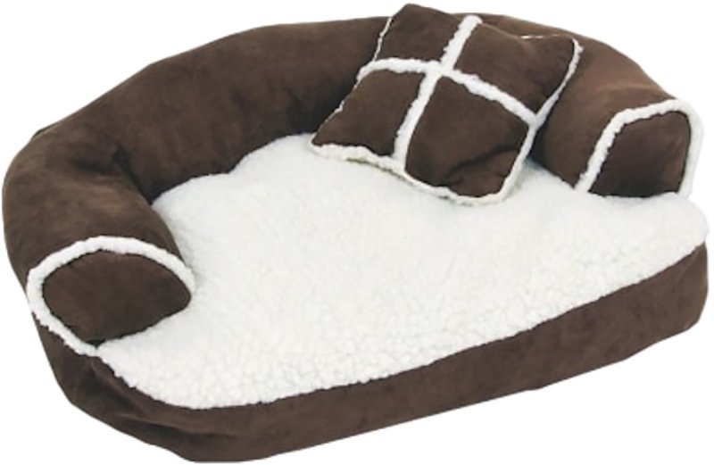 Aspenpet 28377 Sofa Bed with Pillow, 20 in L, 16 in W, Polyester Fiber Fill, Assorted