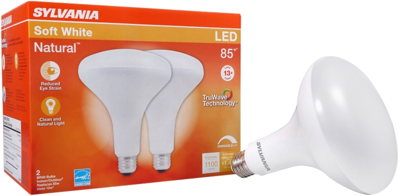 Sylvania 40785 Natural LED Bulb, Spotlight, BR40 Lamp, 85 W Equivalent, E26 Lamp Base, Dimmable, Frosted