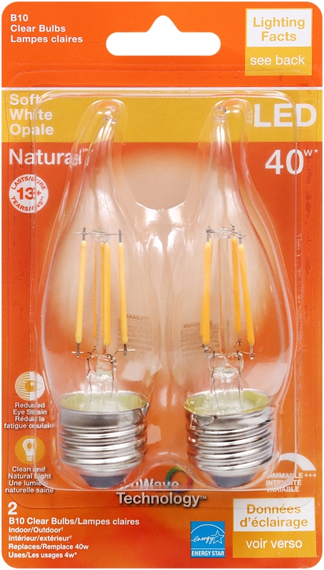 BULB LED B10 CLR SOFT WHITE 4W