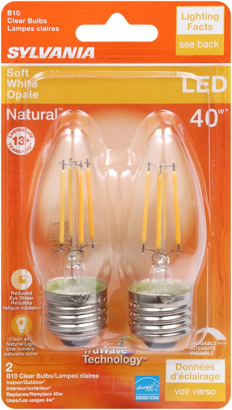 BULB LED B10 CLR SOFT WHITE 4W