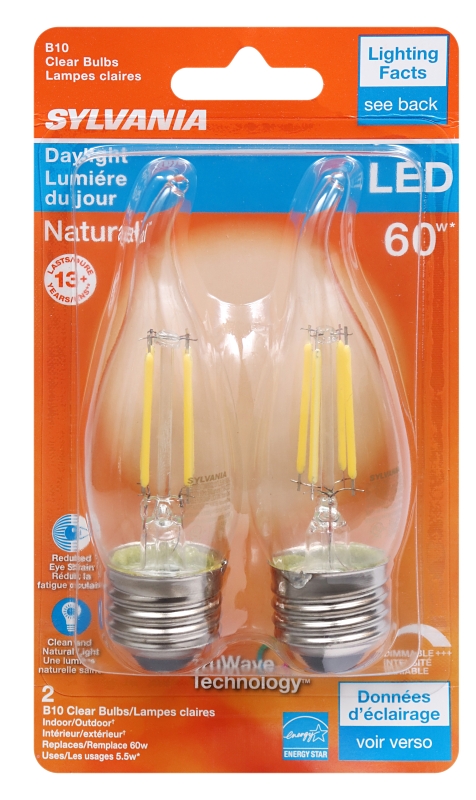 BULB LED B10 BENT CLR DAYLT 5W