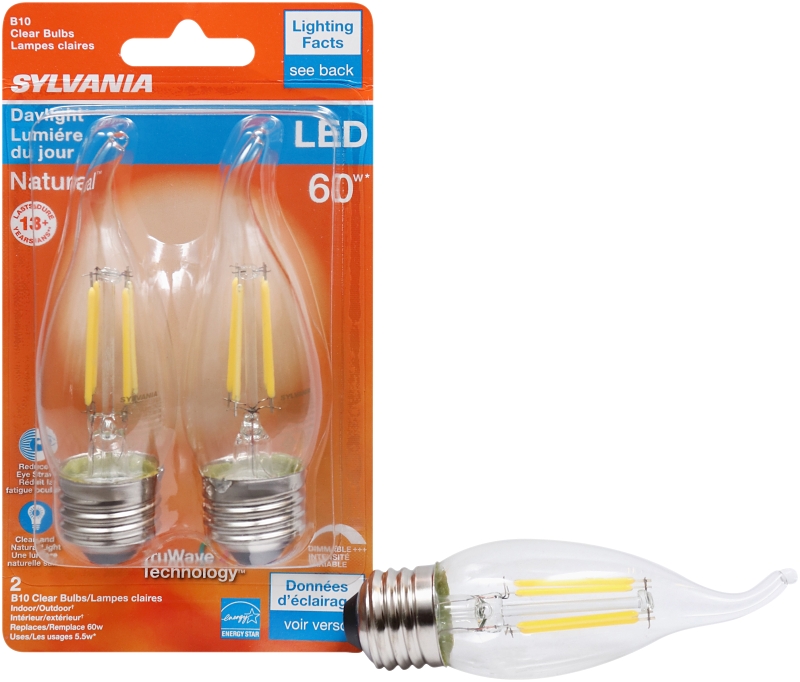 BULB LED B10 BENT CLR DAYLT 5W