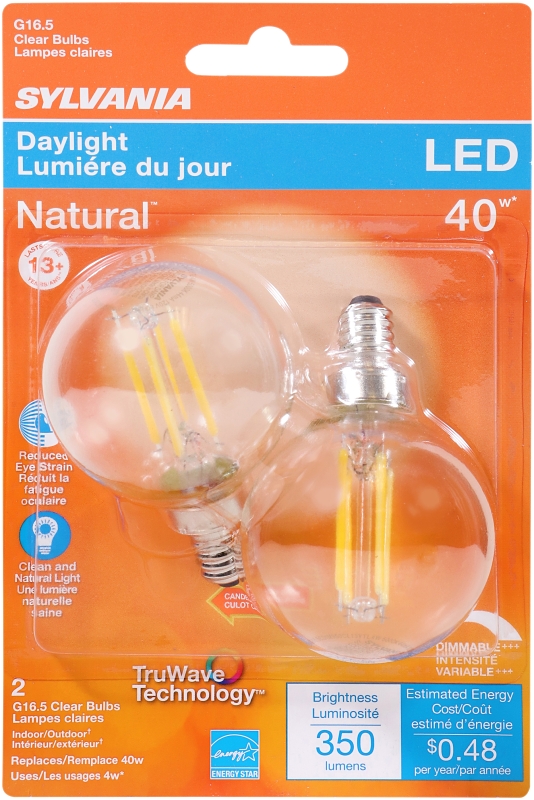 BULB LED G16.5/C CLR DAYLT 4W