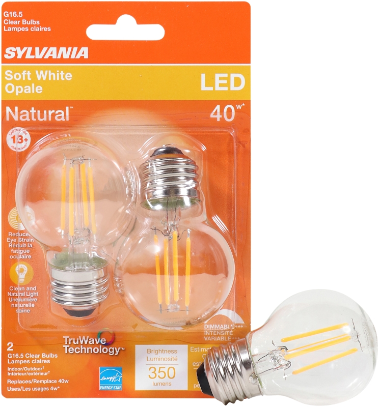BULB LED G16.5 CLEAR SFTWHT 4W