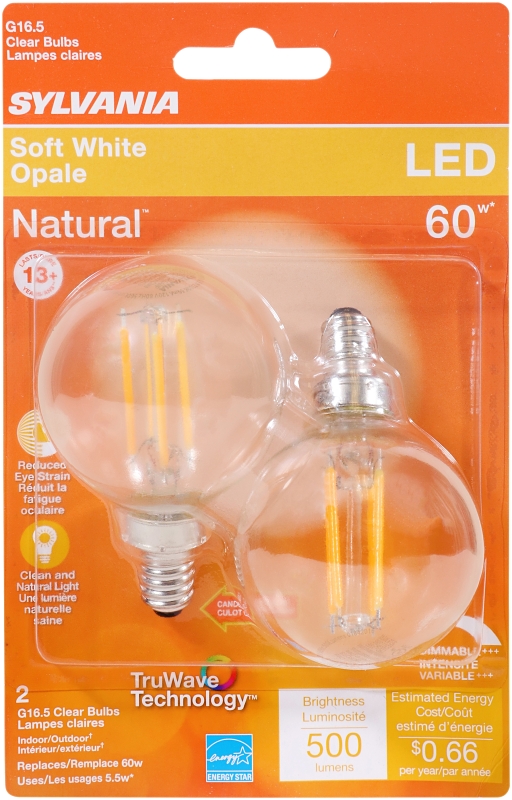 BULB LED G16.5/C CLR SFTWHT 5W
