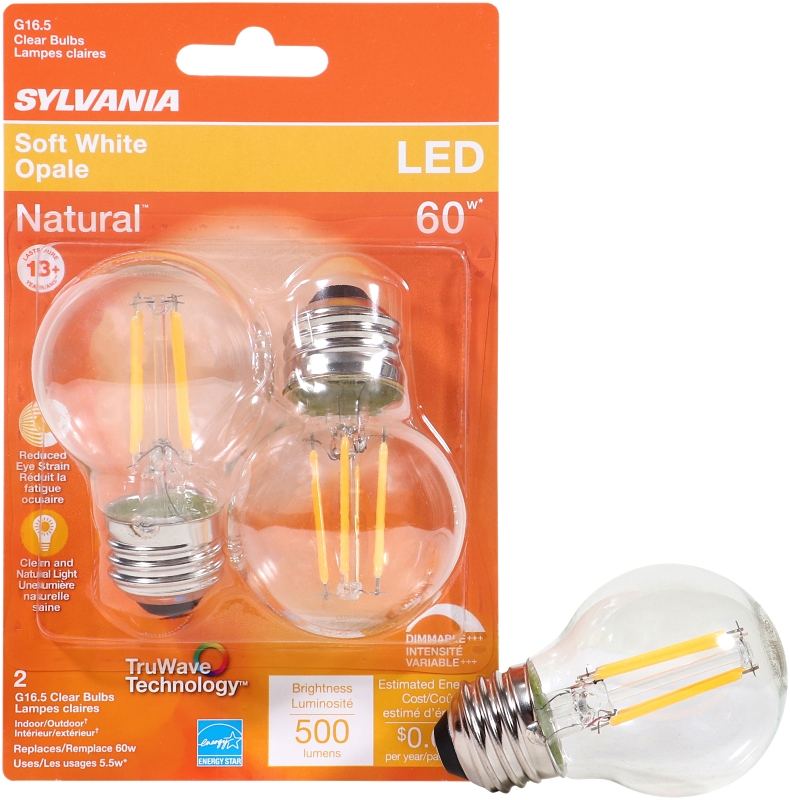 BULB LED G16.5 CLEAR SFTWHT 5W
