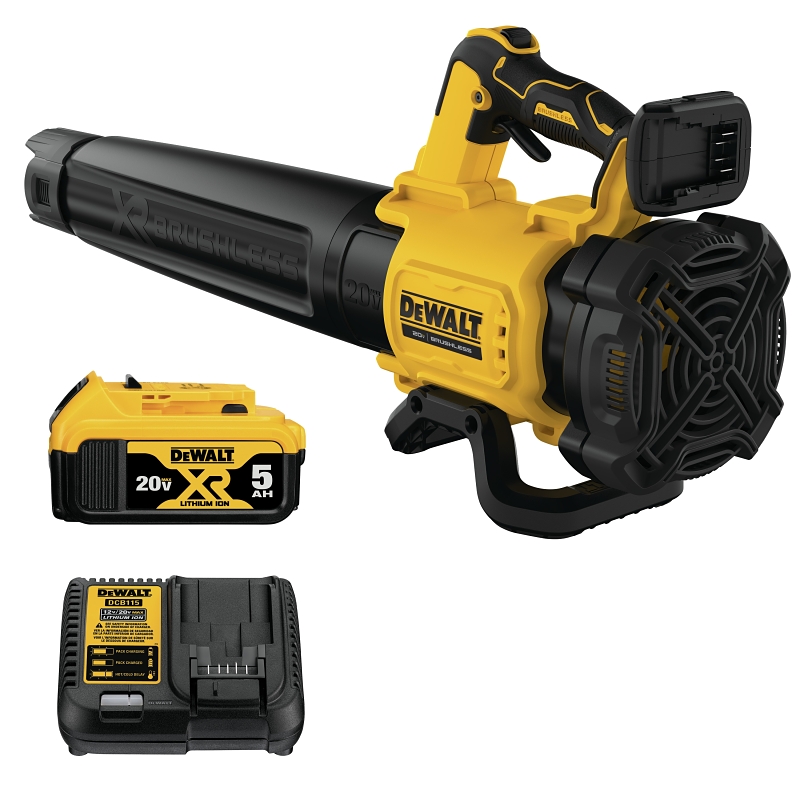 DeWALT DCBL722P1 Brushless Handheld Blower, 5 Ah, 20 V Battery, Lithium-Ion Battery, 450 cfm Air, Black/Yellow