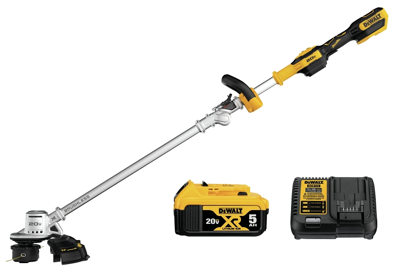 DeWALT DCST922P1 Folding String Trimmer, 20 V Battery, 0.08 in Dia Line, Black/Yellow