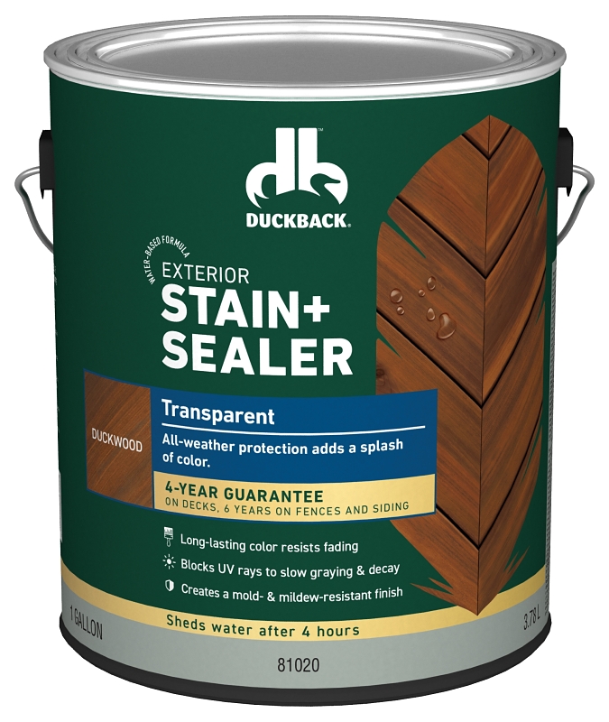Duckback DBWB8102016 Wood Stain, Transparent, Duckwood, Liquid, 1 gal