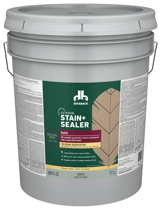 Duckback DBWB8301020 Wood Stain, Solid, Liquid, 5 gal