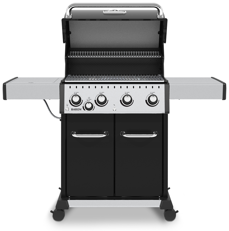 Broil King Baron 440 PRO 875224 Gas Grill, 45,000 Btu/hr, Liquid Propane, 5-Burner, Side Shelf Included: Yes