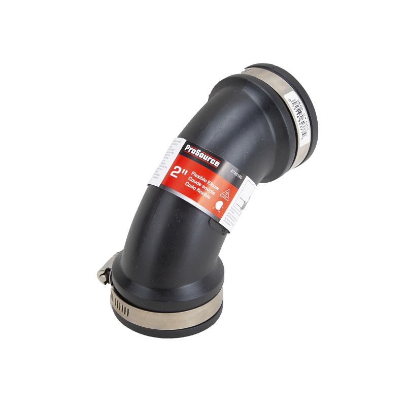 ProSource QL-200 Qwik Pipe Elbow, 2 in, 90 deg Angle, PVC, Black