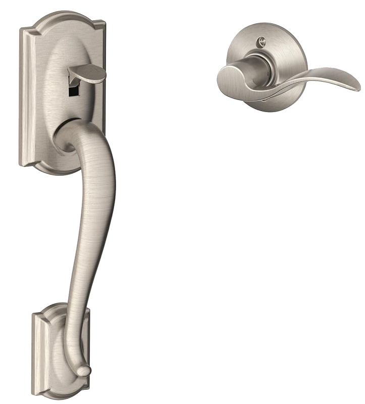 Schlage FE285CAM 619 ACC Combination Lockset, Lever Interior Handle, Left, Right, Mechanical Lock, Wave Design, 1 Grade