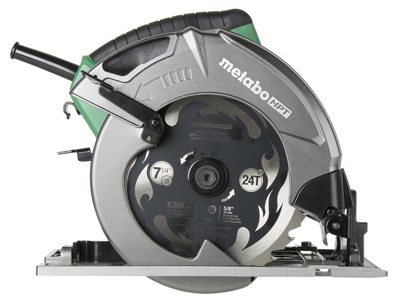 Metabo HPT C7SB3M Circular Saw, 15 A, 7-1/4 in Dia Blade, 1-7/8 in at 45 deg, 2-7/16 in at 90 deg D Cutting