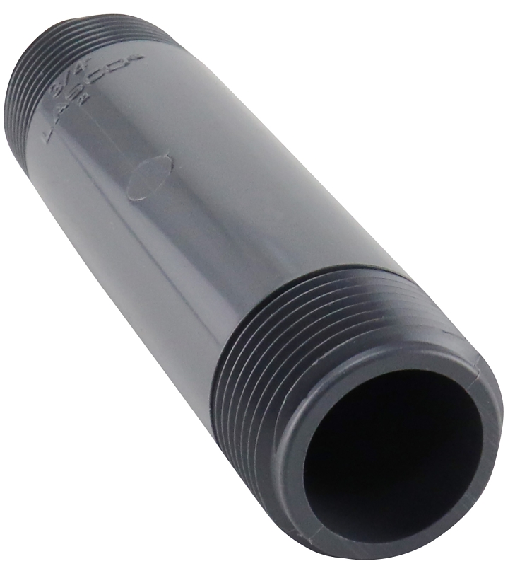 Genova 300 Series P-34-4 Pipe Nipple, 3/4 in, MIP, PVC, Gray, SCH 80 Schedule, 4 in L