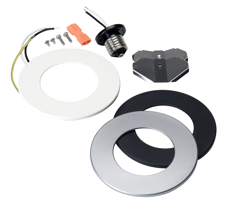 Liteline TL-MULTI4-8W30K Recessed Light Kit, Includes: Black, Silver, White Trims, Multi-Color, 4 in Dia Dimensions