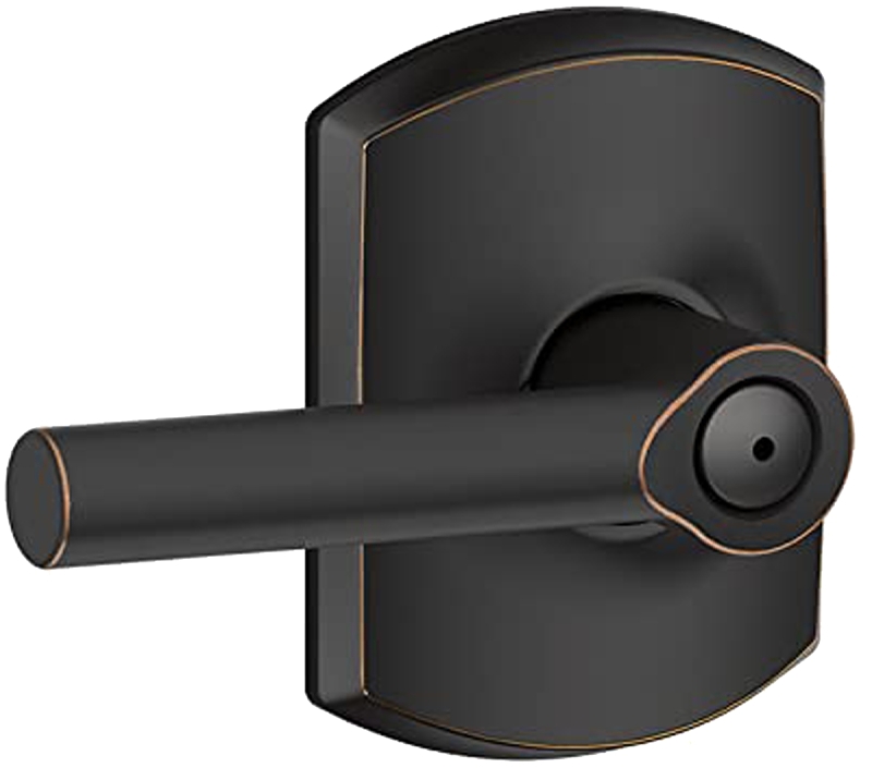 Schlage F Series F40V BRW 716 Privacy Lever, Mechanical Lock, Aged Bronze, Residential, 2 Grade