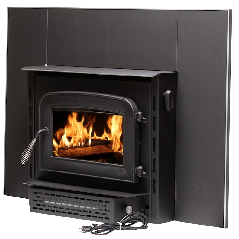 Ashley Hearth AW1820E Wood Stove Insert, Plate Steel, Metallic Black