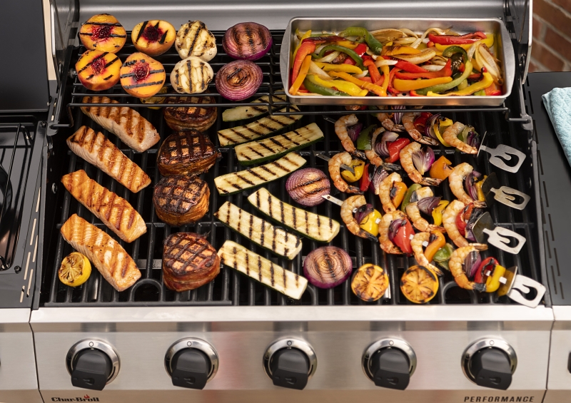 Char-Broil 463458021 Gas Grill with Chef's Tray, Liquid Propane, 2 ft 4 in W Cooking Surface, Steel