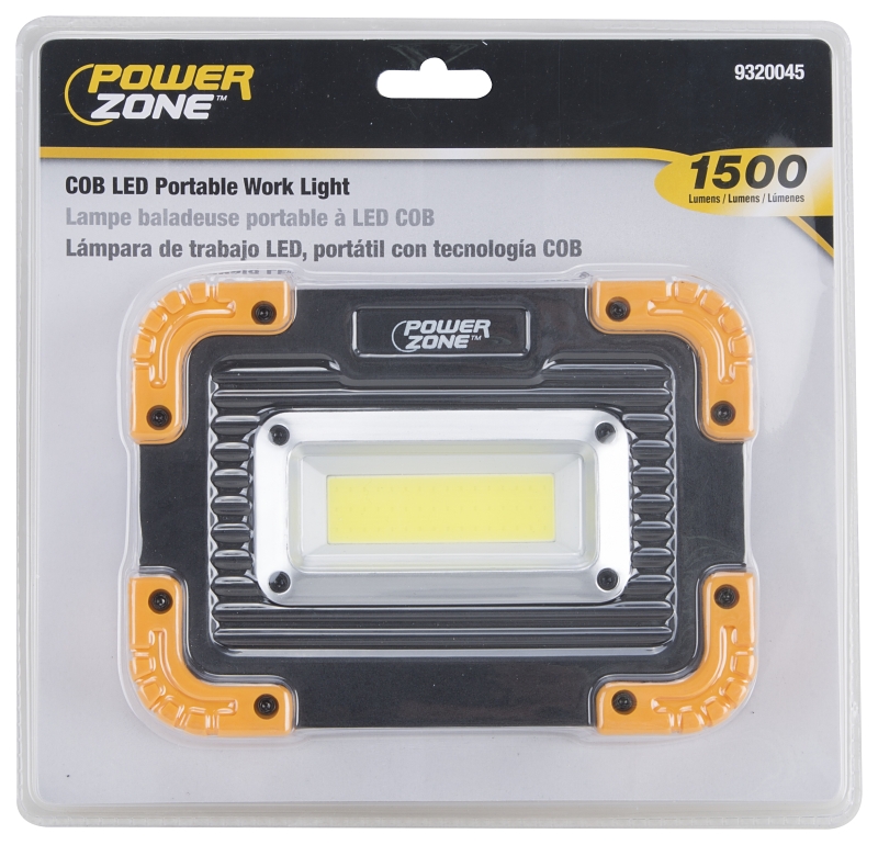 PowerZone OG002 Work Light, 1-Lamp, LED Lamp, 1500 Lumens, Black with Orange