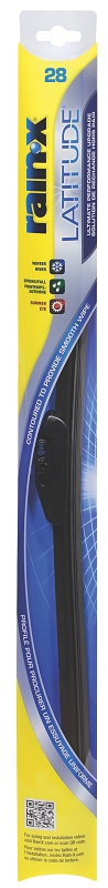 Rain-X Latitude 99828 Wiper Blade, 28 in, Contoured Blade, Synthetic Rubber