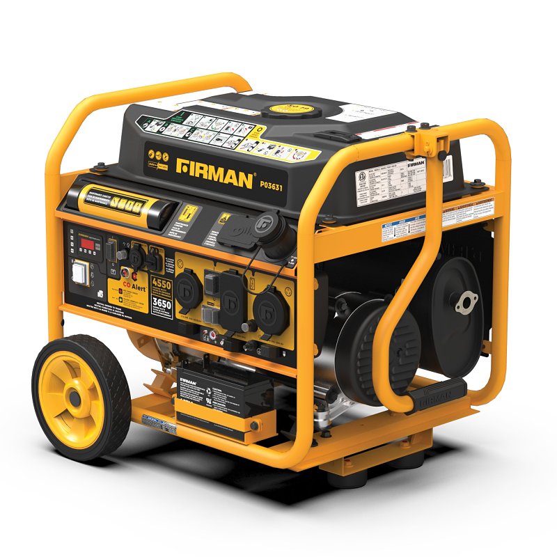 Firman Performance Series P03631 Portable Generator, 30 A, 120/240 V, 3650 W Output, Gasoline, 5 gal Tank