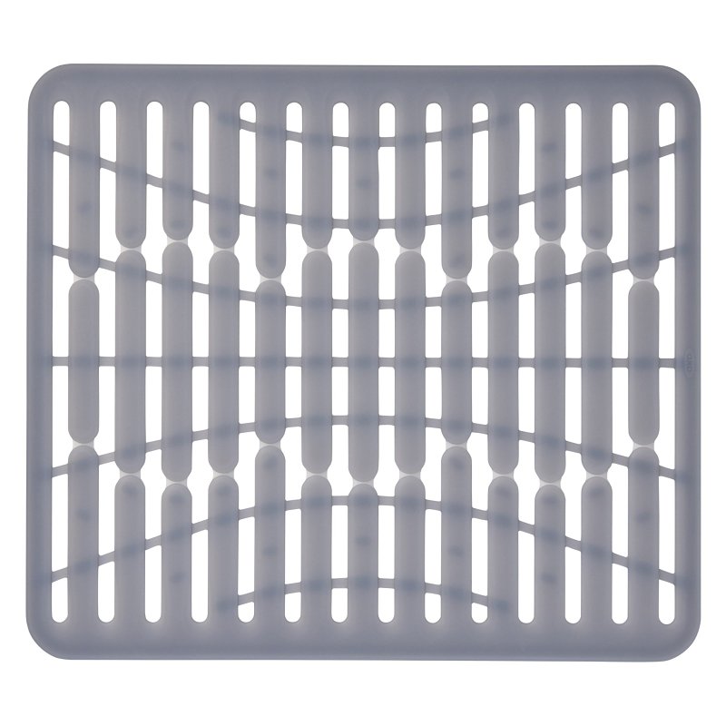 Good Grips 13138100 Sink Mat, 12-3/4 in L, 11-1/4 in W, 1/4 in Thick, Silicone, Gray