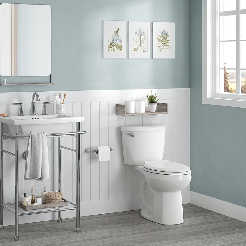 American Standard 736AA001.020 Complete Toilet, Elongated Bowl, 1.6 gpf Flush, 12 in Rough-In, 16-1/2 in H Rim, White
