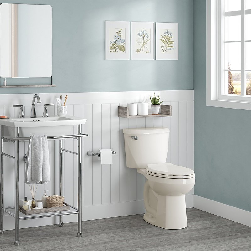 American Standard 736AA101.021 Complete Toilet, Elongated Bowl, 1.28 gpf Flush, 12 in Rough-In, 16-1/2 in H Rim, Bone, ADA Compliant