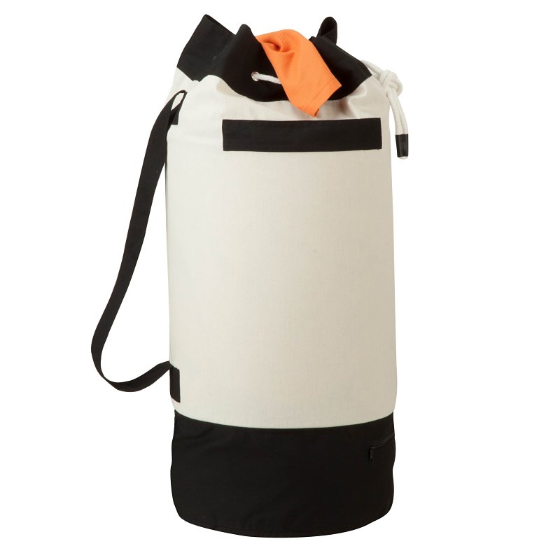 Honey-Can-Do LDY-03277 Laundry Bag, Drawstring Closure, Black/Natural White