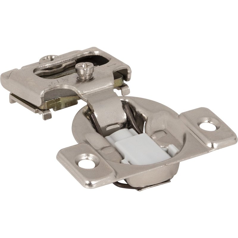 Kasaware 1/2 In. Overlay Soft-close Compact Hinge, Polished Nickel, 2-pack, Model Kfhcs012-b-2