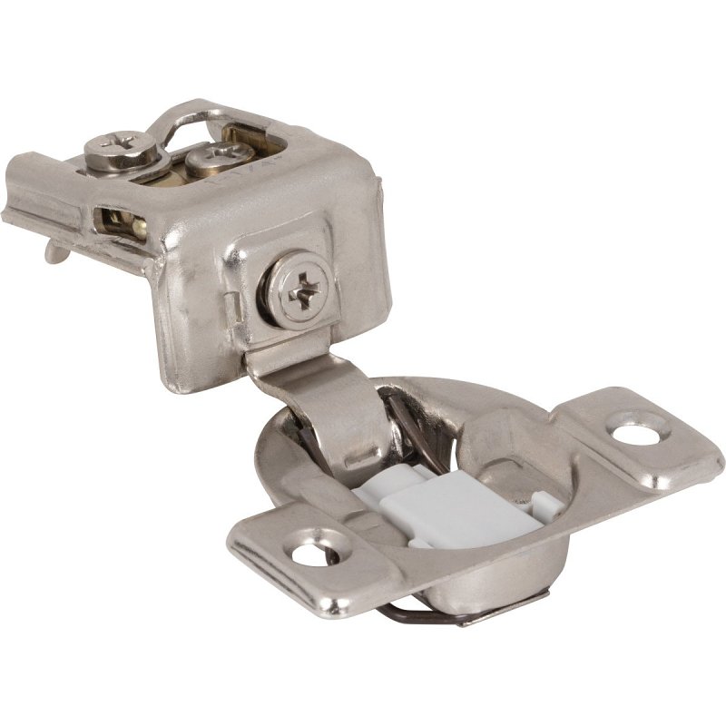 Kasaware 1-1/4 In. Overlay Soft-close Compact Hinge, Polished Nickel, 2-pack, Model Kfhcs114-b-2