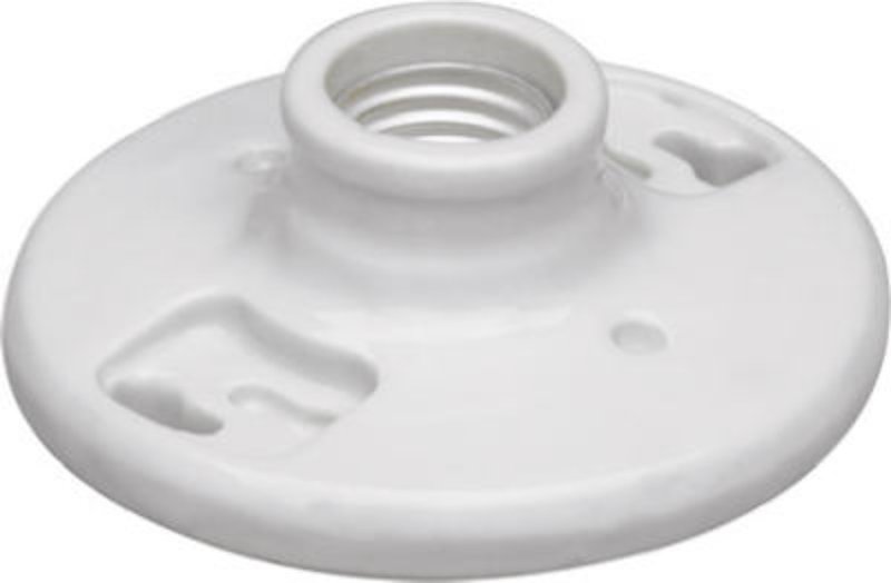 Pass & Seymour 272CC18 Lamp Holder, Keyless, 4-1/2 in Dia Dimensions, 250 V, 660 W, Porcelain Housing Material, White