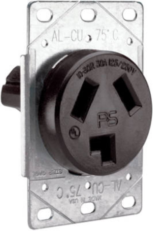 Pass & Seymour 3860CC6 Straight Blade Power Outlet Receptacle, Flush Mounting, 3 -Pole, 125/250 V, 30 A