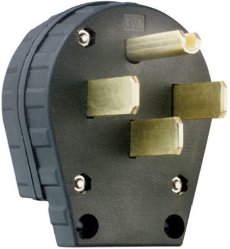 Legrand 3867CC5 Electrical Plug, 3 -Pole, 50 A, 125/250 V, NEMA: NEMA 10-30P, 10-50P, Black