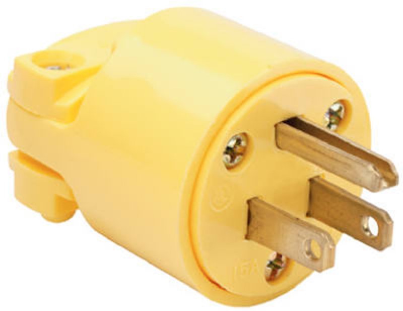 Legrand 4867YCC10 Electrical Plug, 2 -Pole, 15 A, 125 V, NEMA: NEMA 5-15P, Yellow