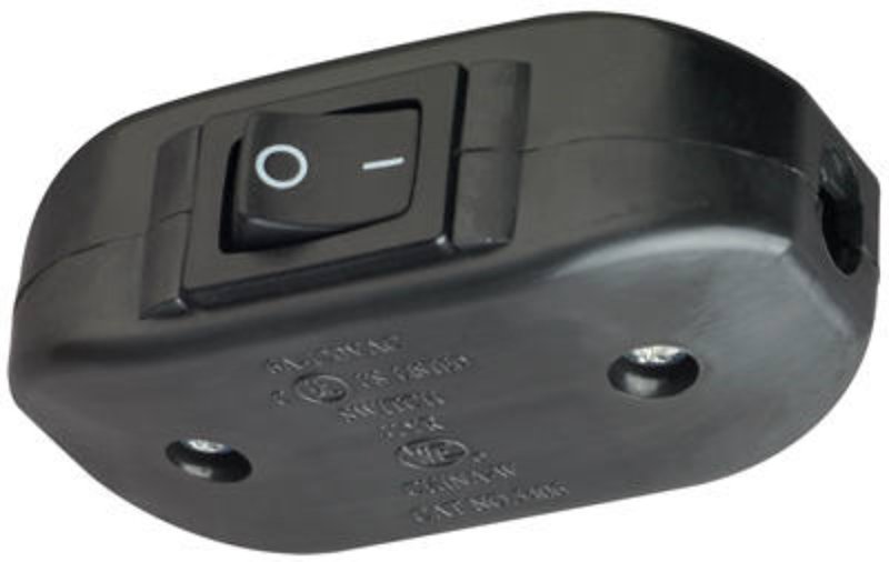 Legrand 5406BKCC10 Feed-Through Cord Switch, 6 A, 120 V, Black