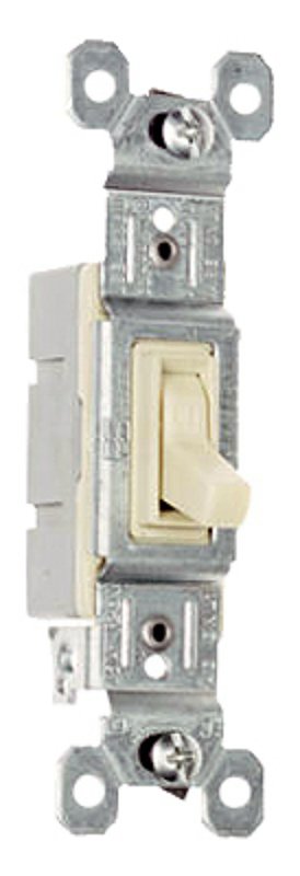 Pass & Seymour 660IG TradeMaster Series Toggle Switch, Ivory, 15 A, 120 VAC, Push Wire, Side Wire Terminal