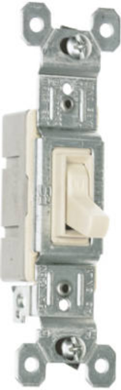 Legrand TradeMaster 660LAGU Grounding Toggle Switch, 15 A, 120 VAC, Thermoplastic Housing Material, Almond