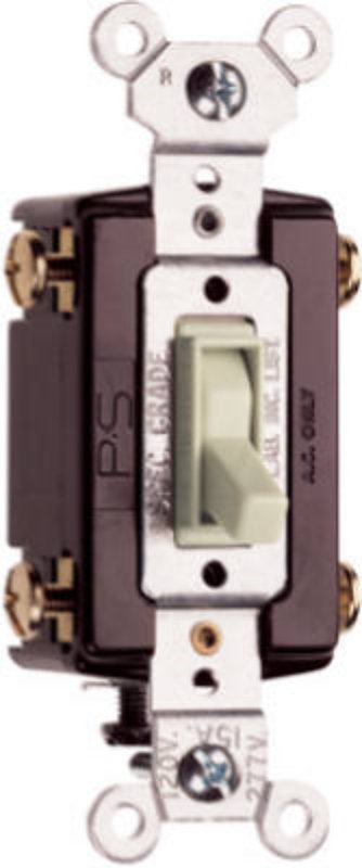 Legrand 664LAGCC12 Toggle Switch, 15 A, 120 VAC, 4 -Position, Side Wire Terminal, Light Almond