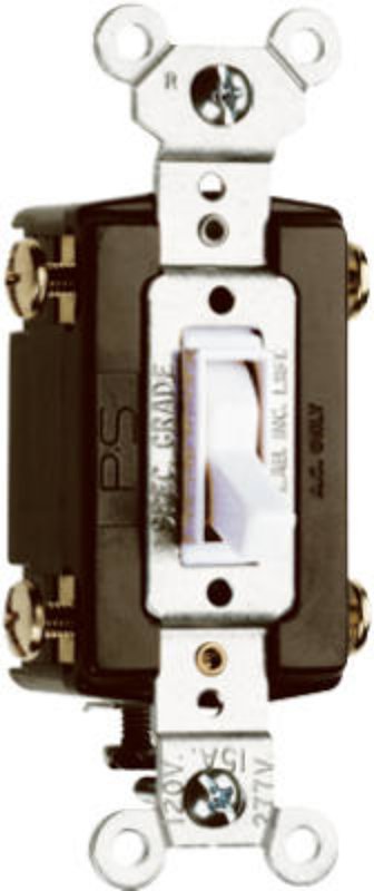 Legrand TradeMaster 664WGCC12 Toggle Switch, 15 A, 120 V, 4 -Position, Thermoplastic Housing Material, White