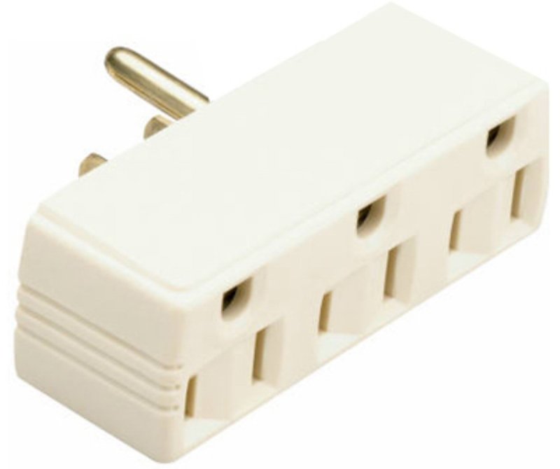 Legrand 697ICC20 Single to Triple Plug In Outlet Adapter, 2 -Pole, 15 A, 125 V, 3 -Outlet, Ivory
